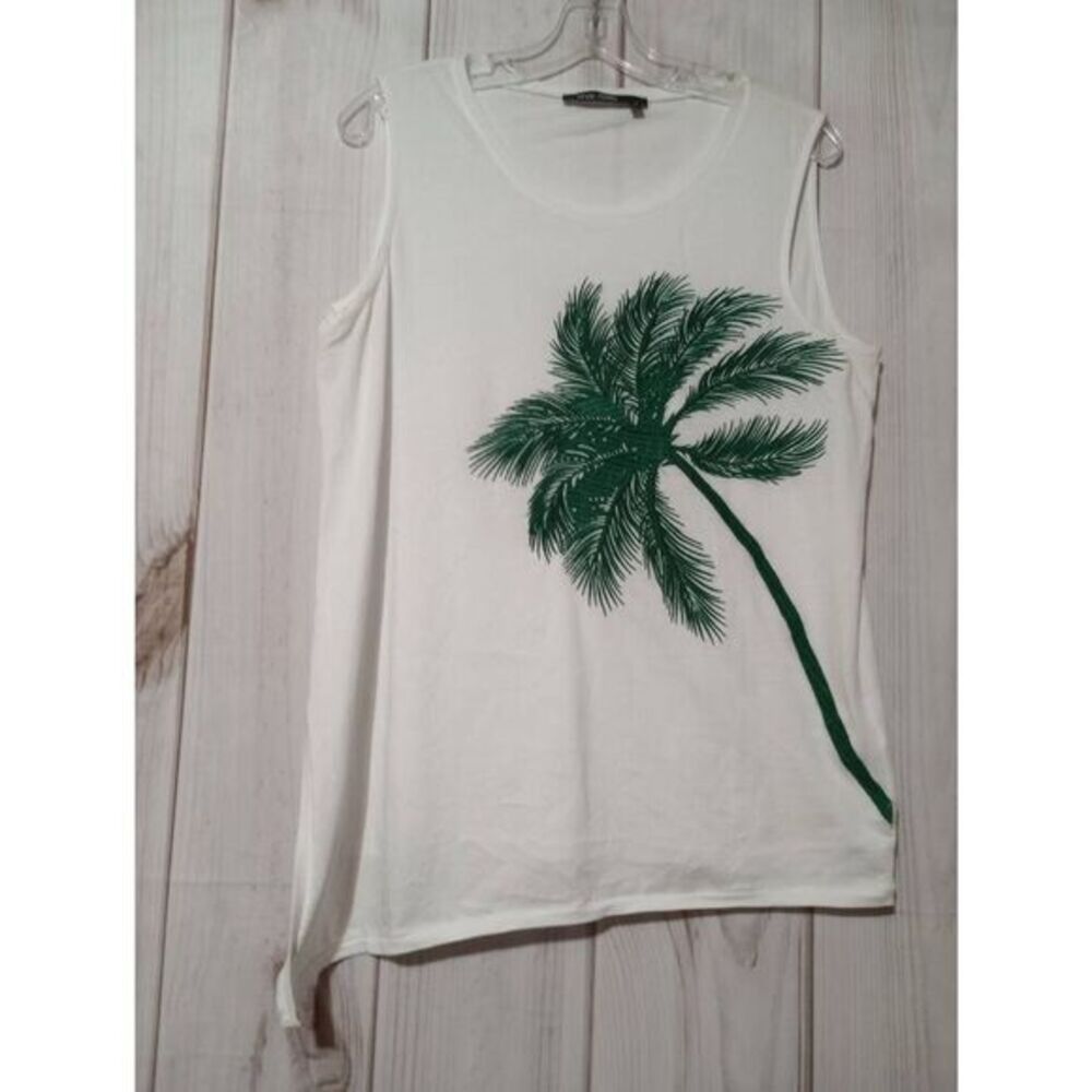 Marc Aurel Shirt Ladies Large Palm Tree Embroidered